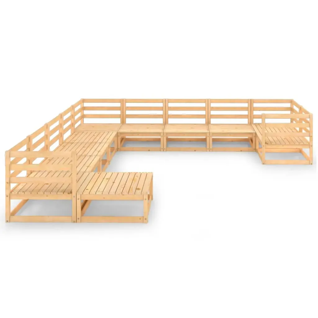 11 Piece Garden Lounge Set Solid Pinewood Price
