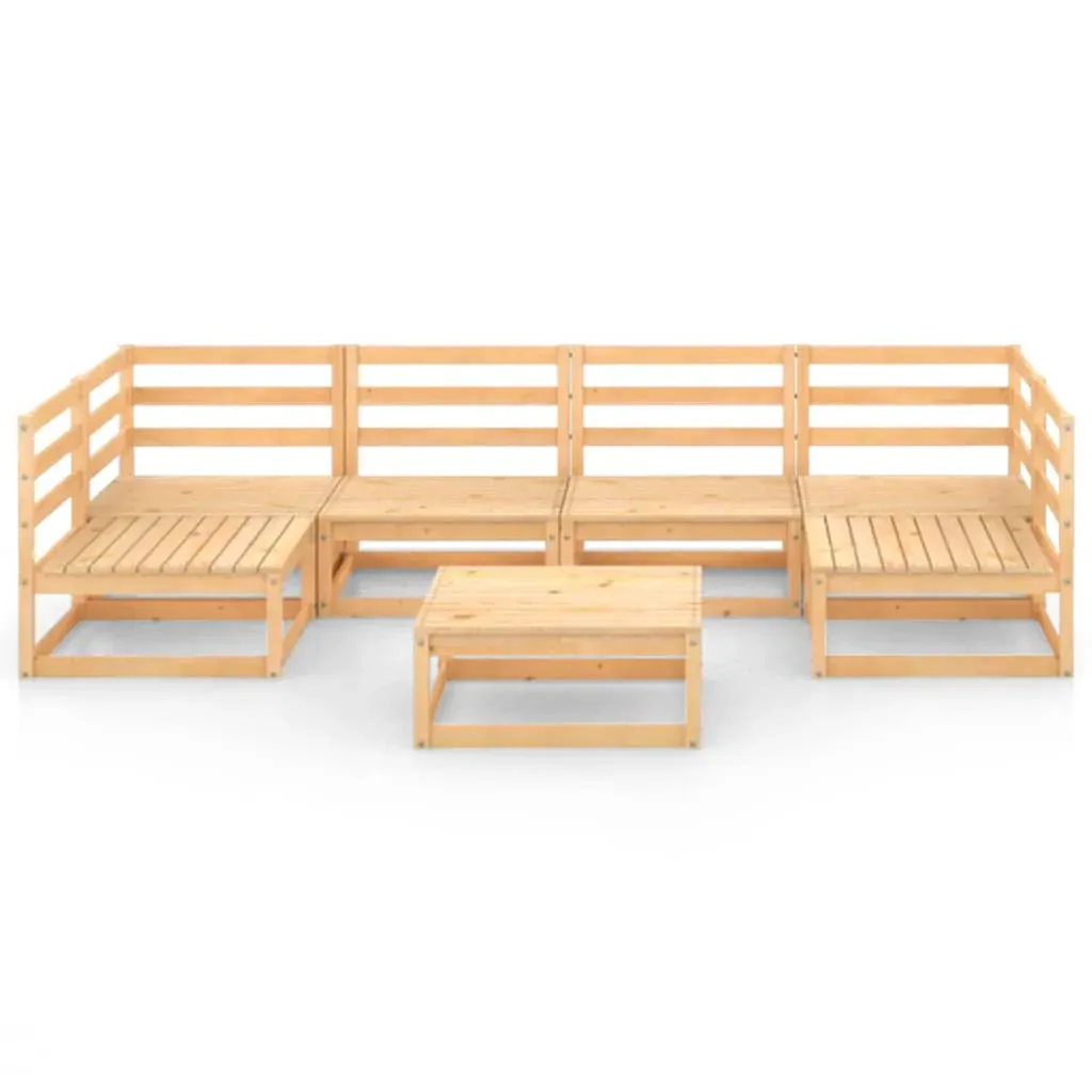 7 Piece Garden Lounge Set Solid Pinewood Price