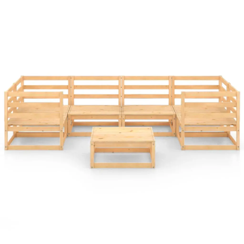 7 Piece Garden Lounge Set Solid Pinewood Price