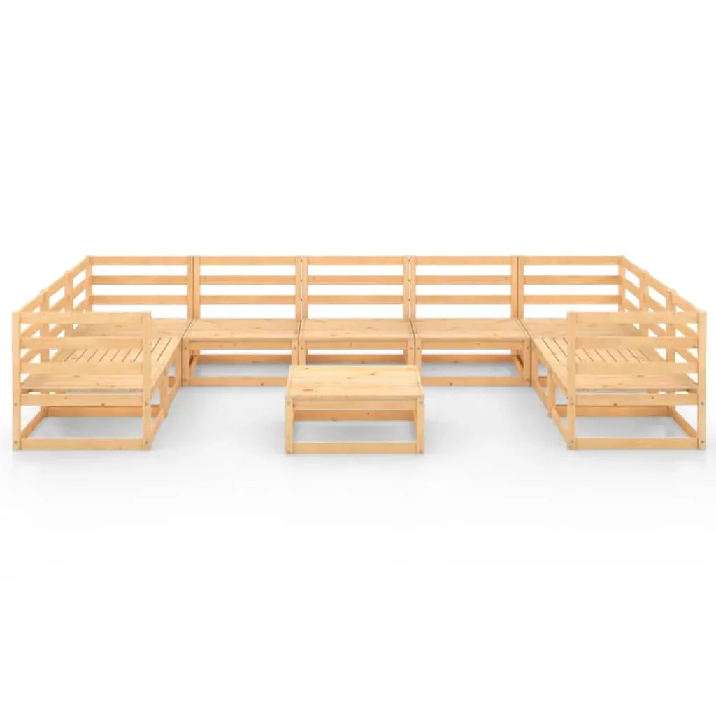10 Piece Garden Lounge Set Solid Pinewood Price