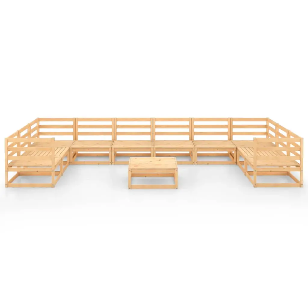 11 Piece Garden Lounge Set Solid Pinewood Price