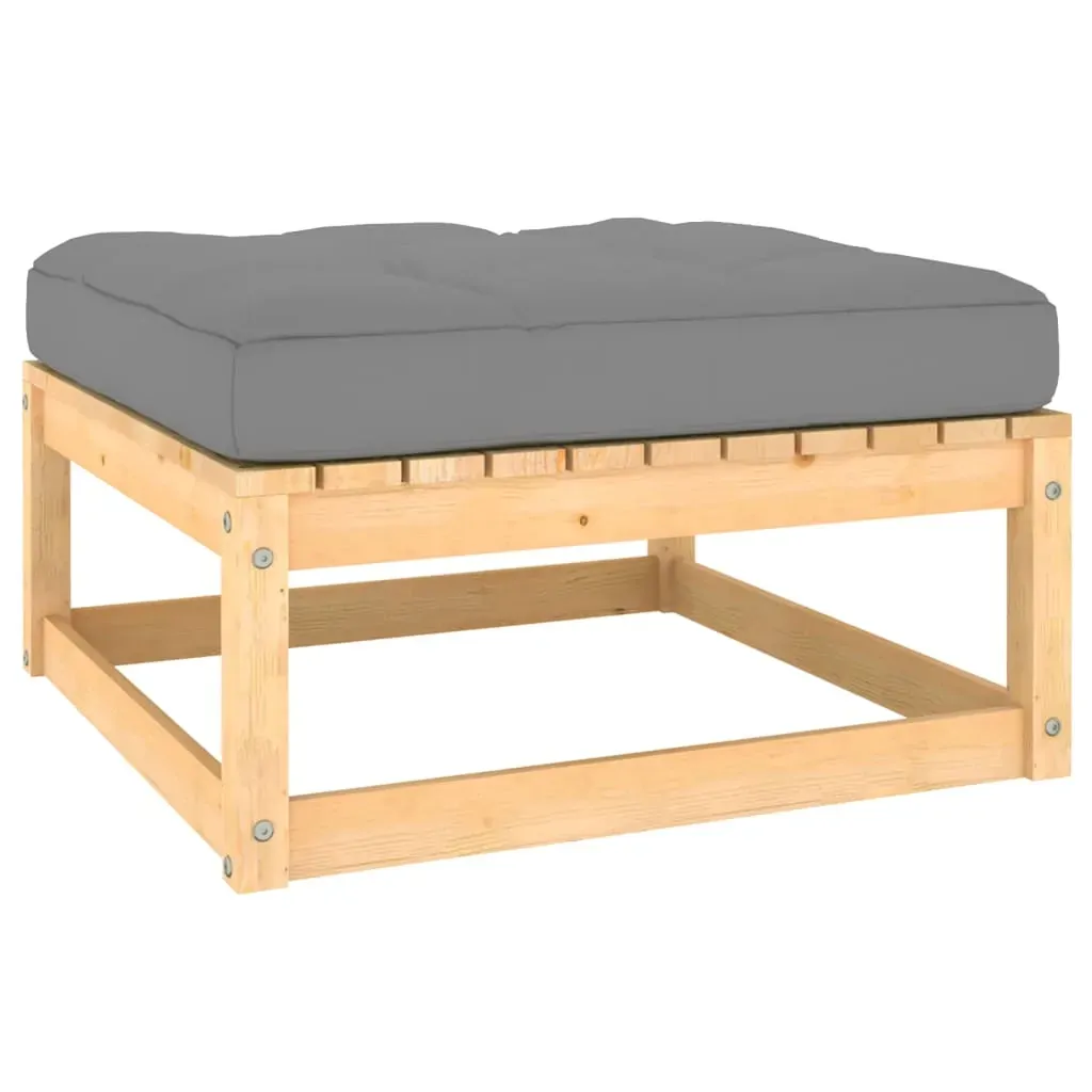 Garden Footstools with Cushions 2 pcs Solid Pinewood Price