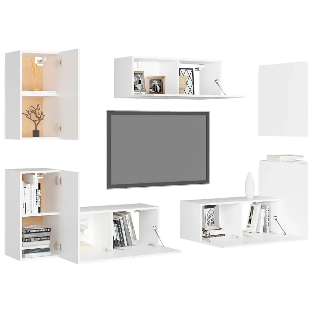 Burnham 7 Piece TV Cabinet Set Engineered Wood Price