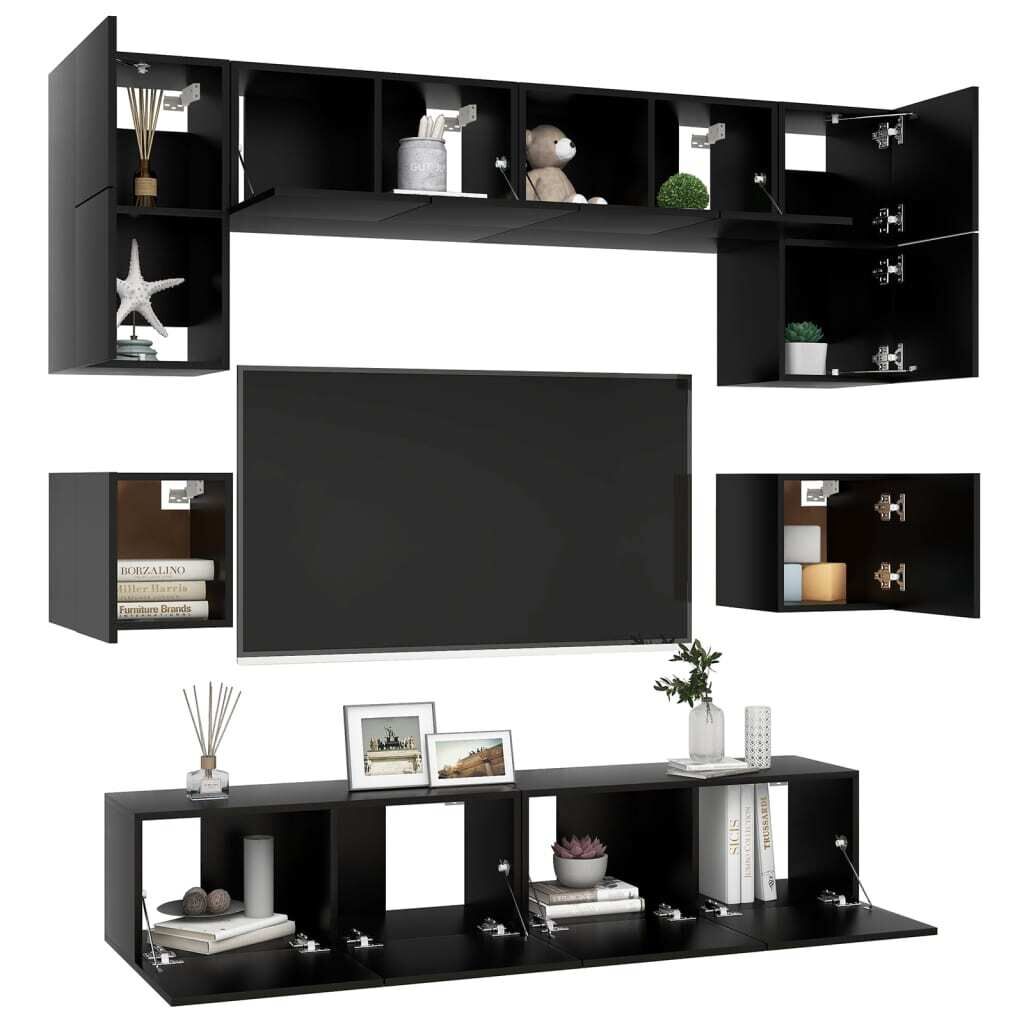 Wabash 8 Piece TV Cabinet Set Engineered Wood Price