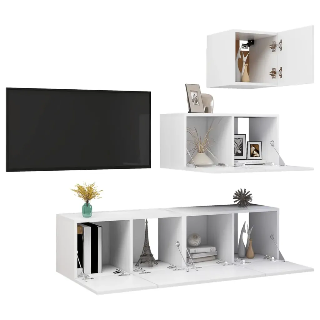 Chamblee 4 Piece TV Cabinet Set Engineered Wood Price