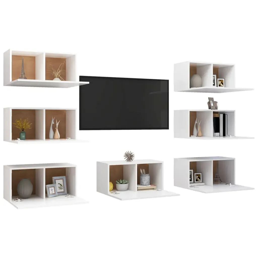 Habra TV Cabinets 7 pcs 30.5x30x60 cm Engineered Wood Price