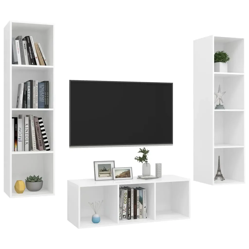 Berlin 3 Piece TV Cabinet Set Engineered Wood Price