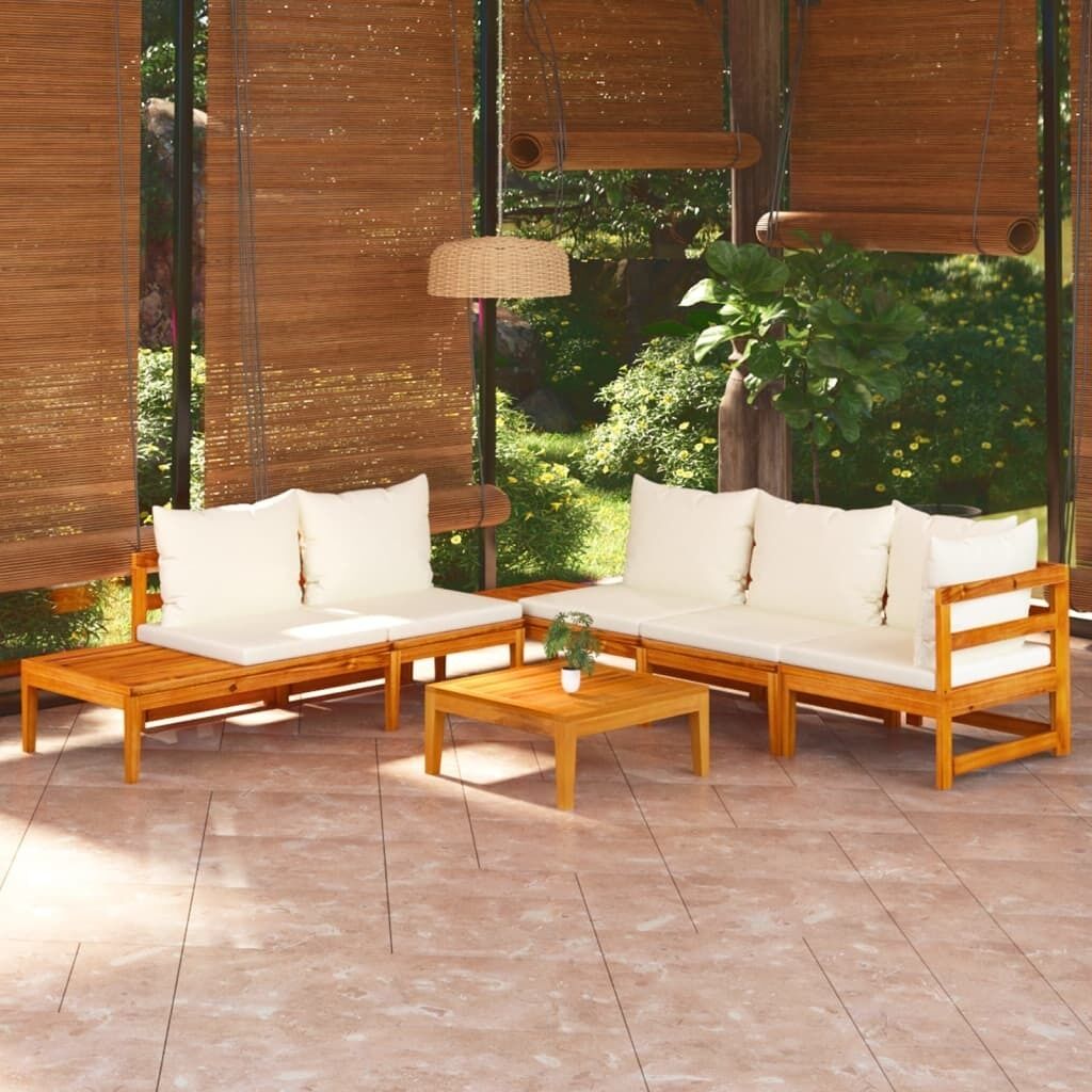 Garden Lounge Set with Cushions Acacia Wood Price