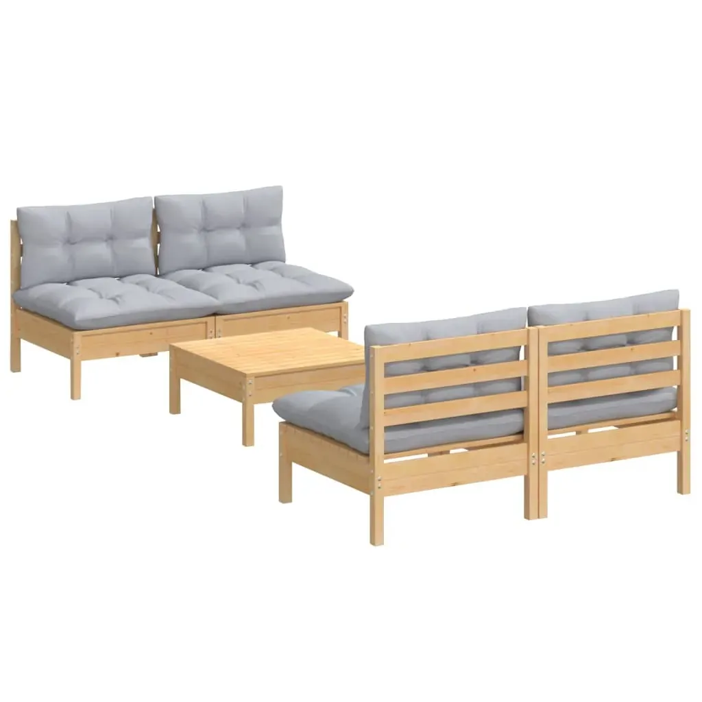 5 Piece Garden Lounge Set with Cushions Pinewood Price