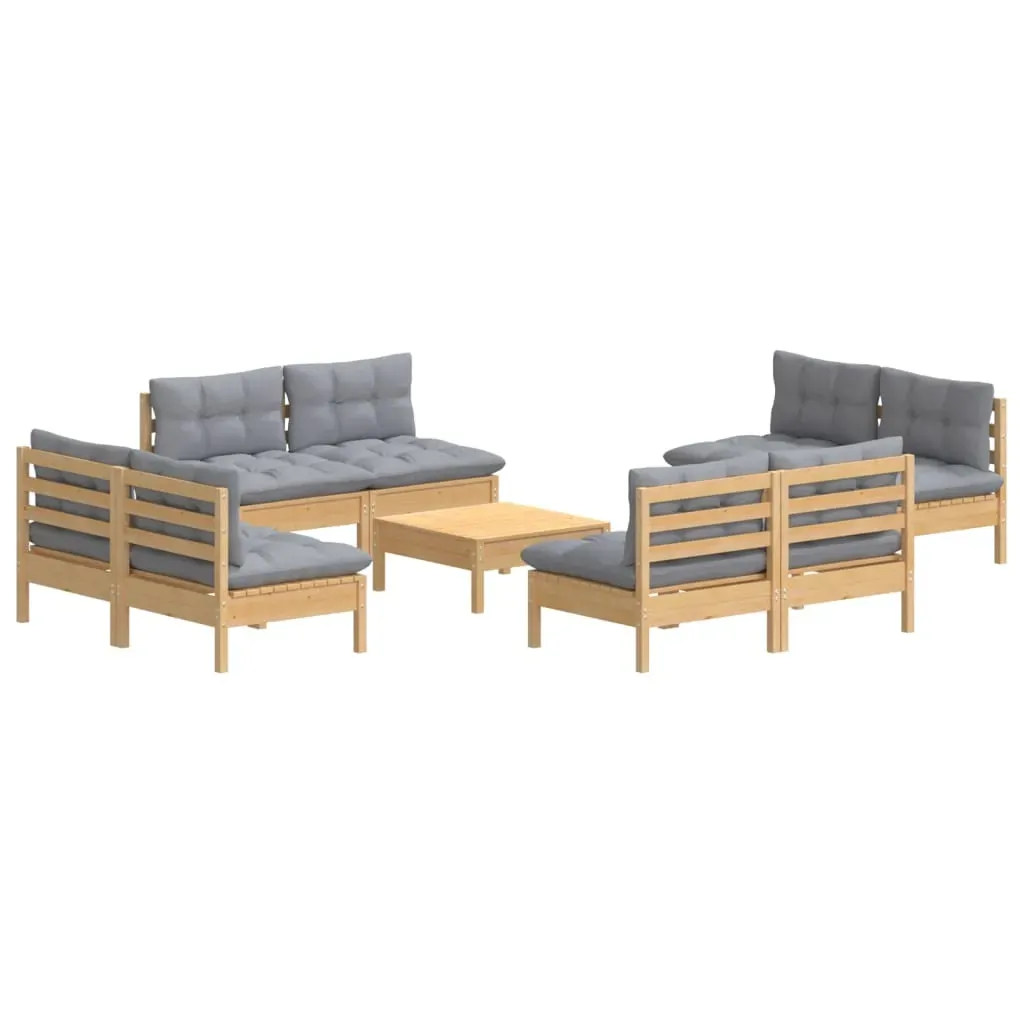 9 Piece Garden Lounge Set with Cushions Pinewood Price