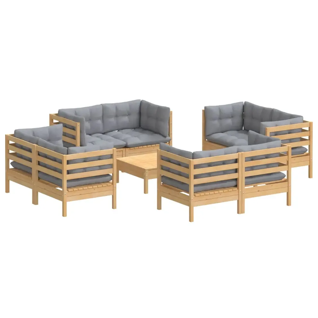9 Piece Garden Lounge Set with Cushions Pinewood Price