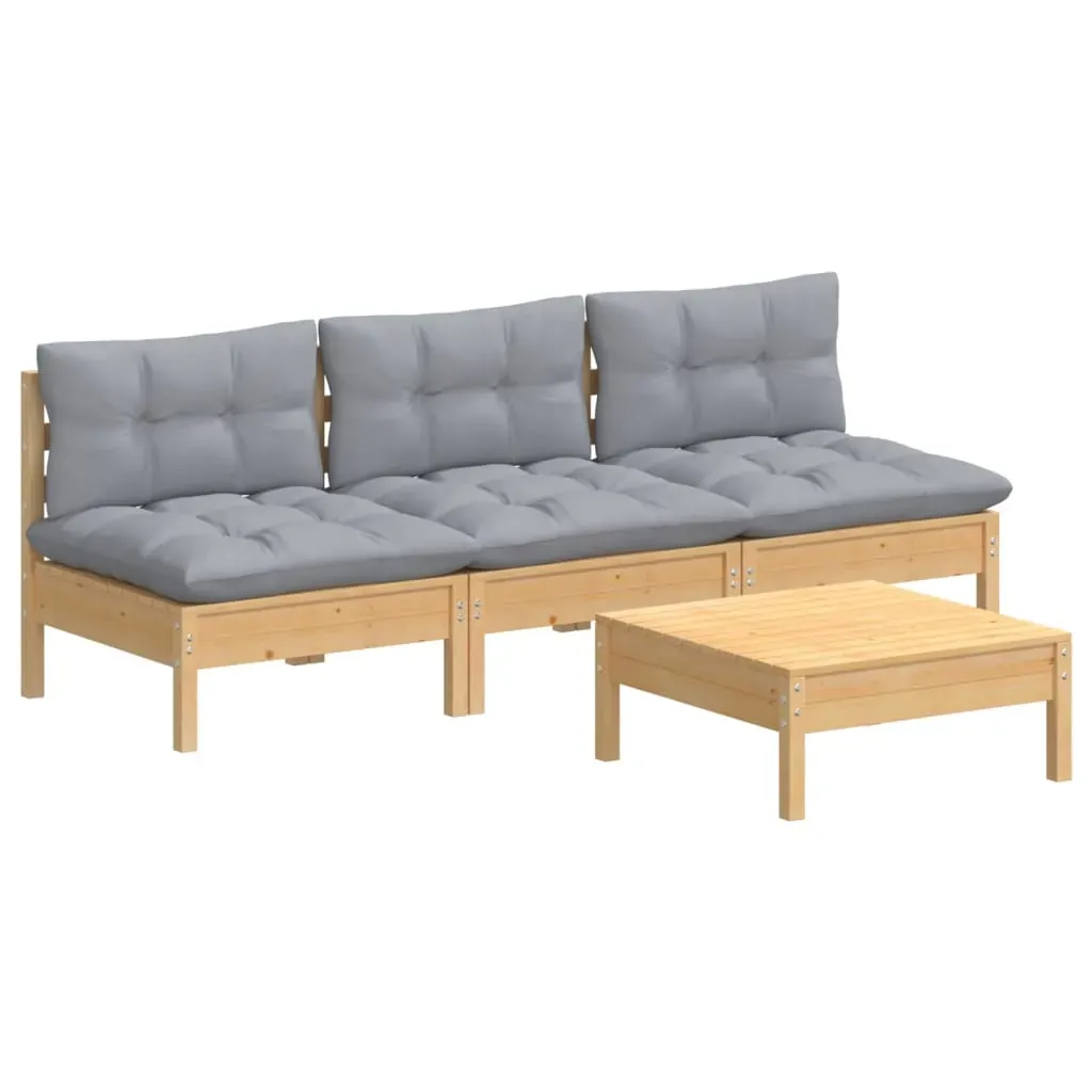 4 Piece Garden Lounge Set with Cushions Pinewood Price