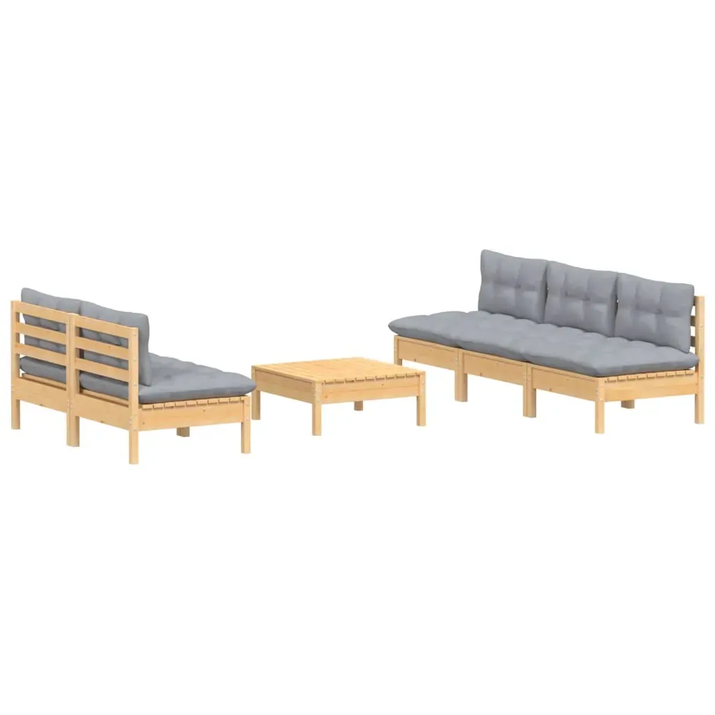 6 Piece Garden Lounge Set with Cushions Pinewood Price