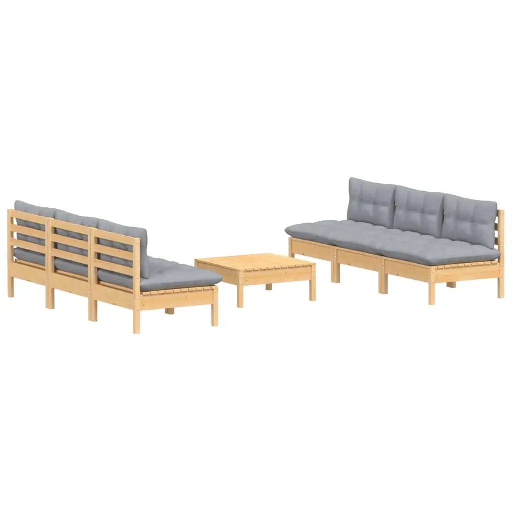 7 Piece Garden Lounge Set with Cushions Pinewood Price