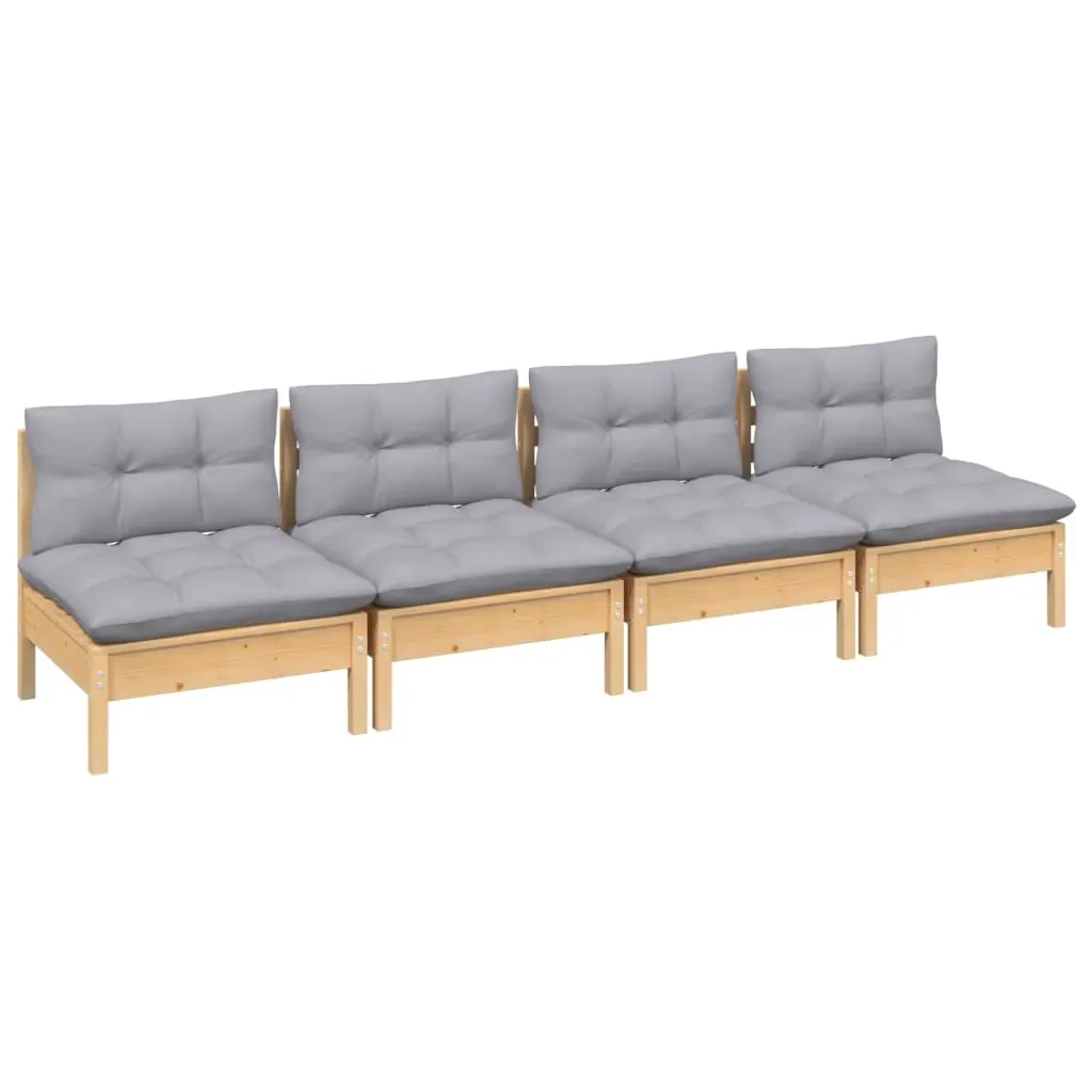 4-Seater Garden Sofa with Cushions Solid Pinewood Price