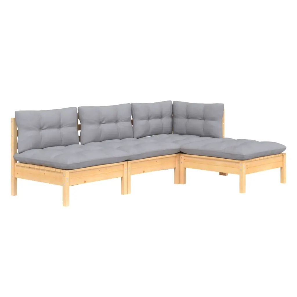 4 Piece Garden Lounge Set with Cushions Pinewood Price