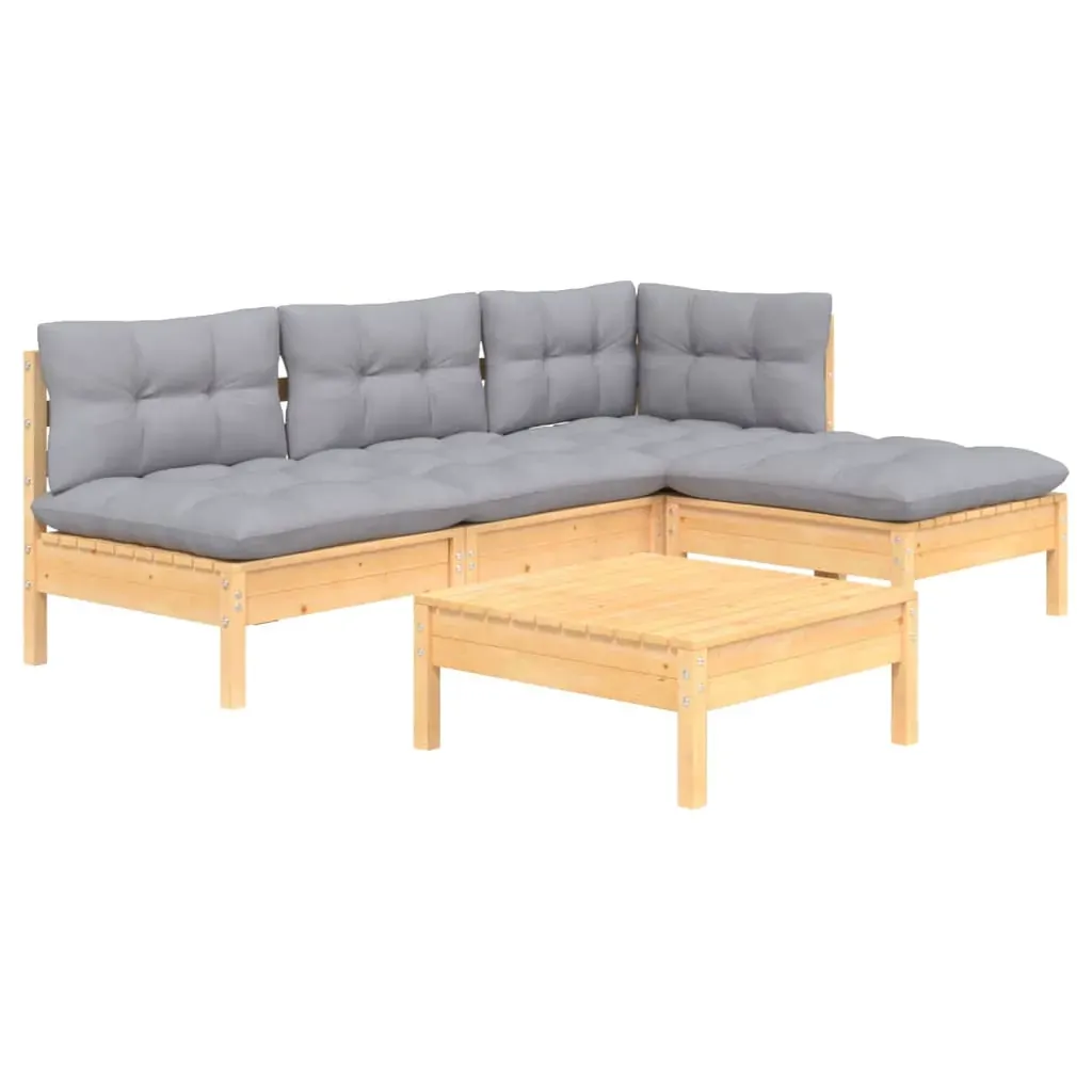5 Piece Garden Lounge Set with Cushions Pinewood Price