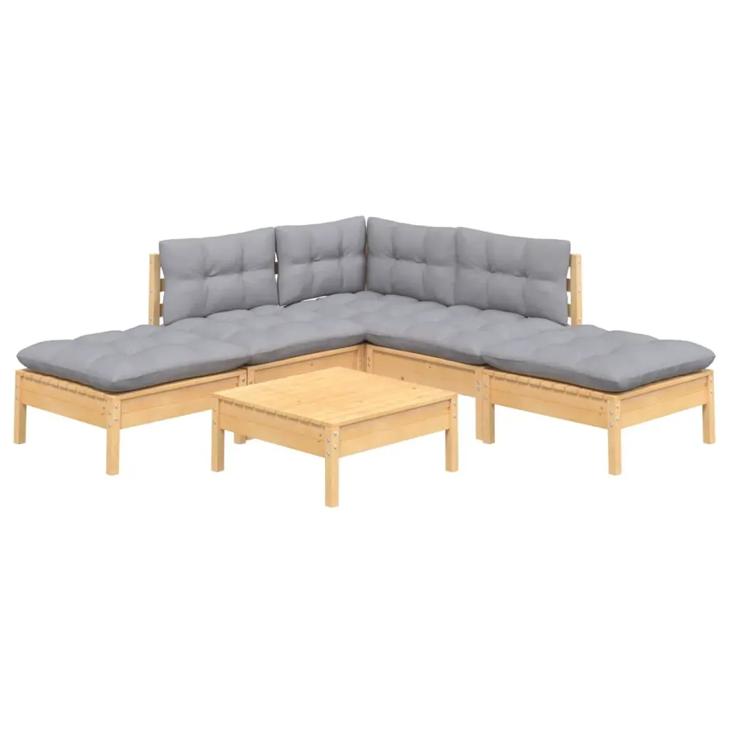 6 Piece Garden Lounge Set with Cushions Pinewood Price