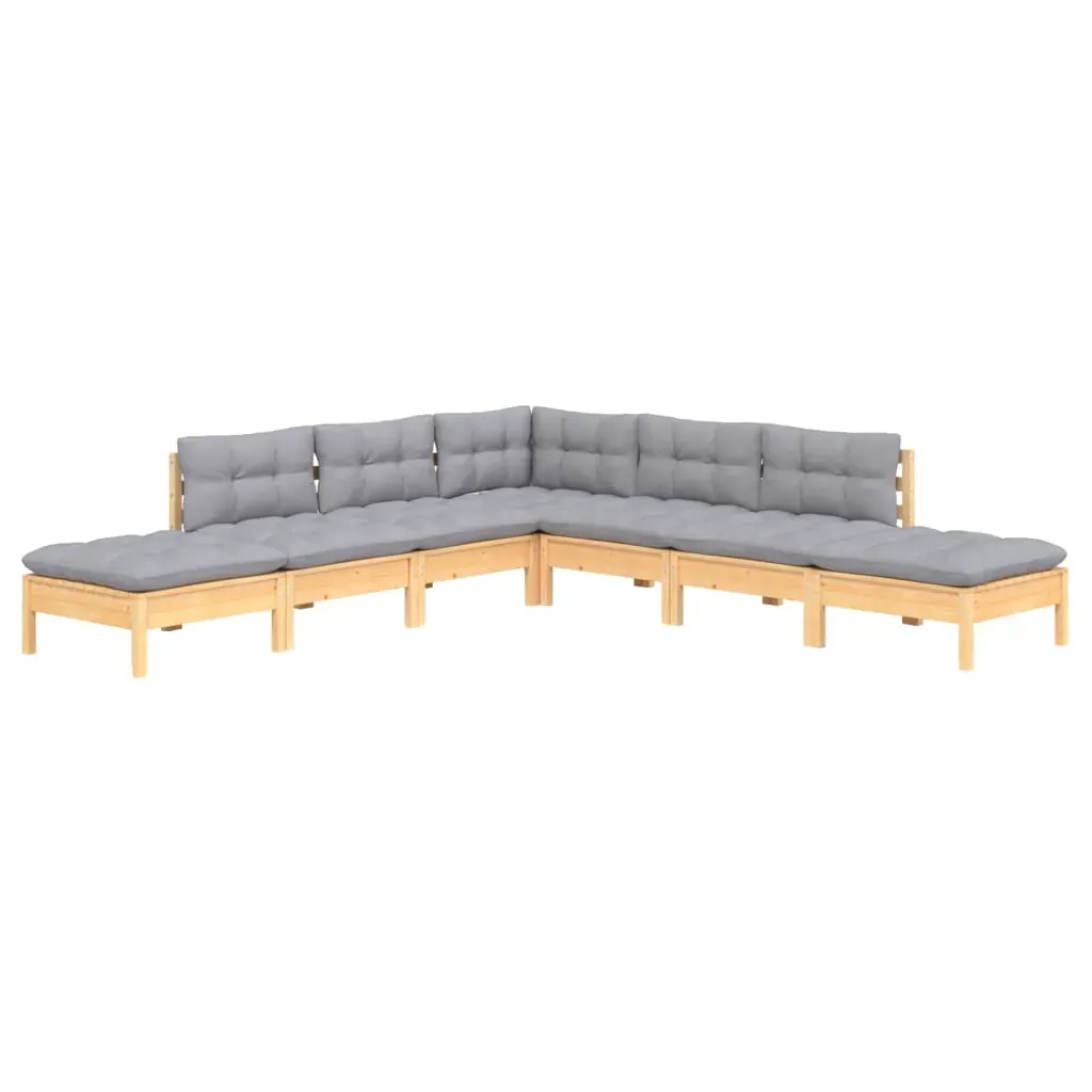 7 Piece Garden Lounge Set with Cushions Pinewood Price