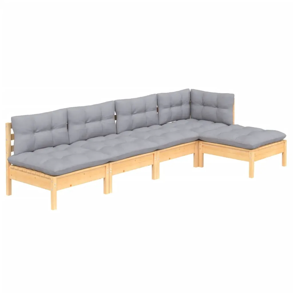 5 Piece Garden Lounge Set with Cushions Pinewood Price
