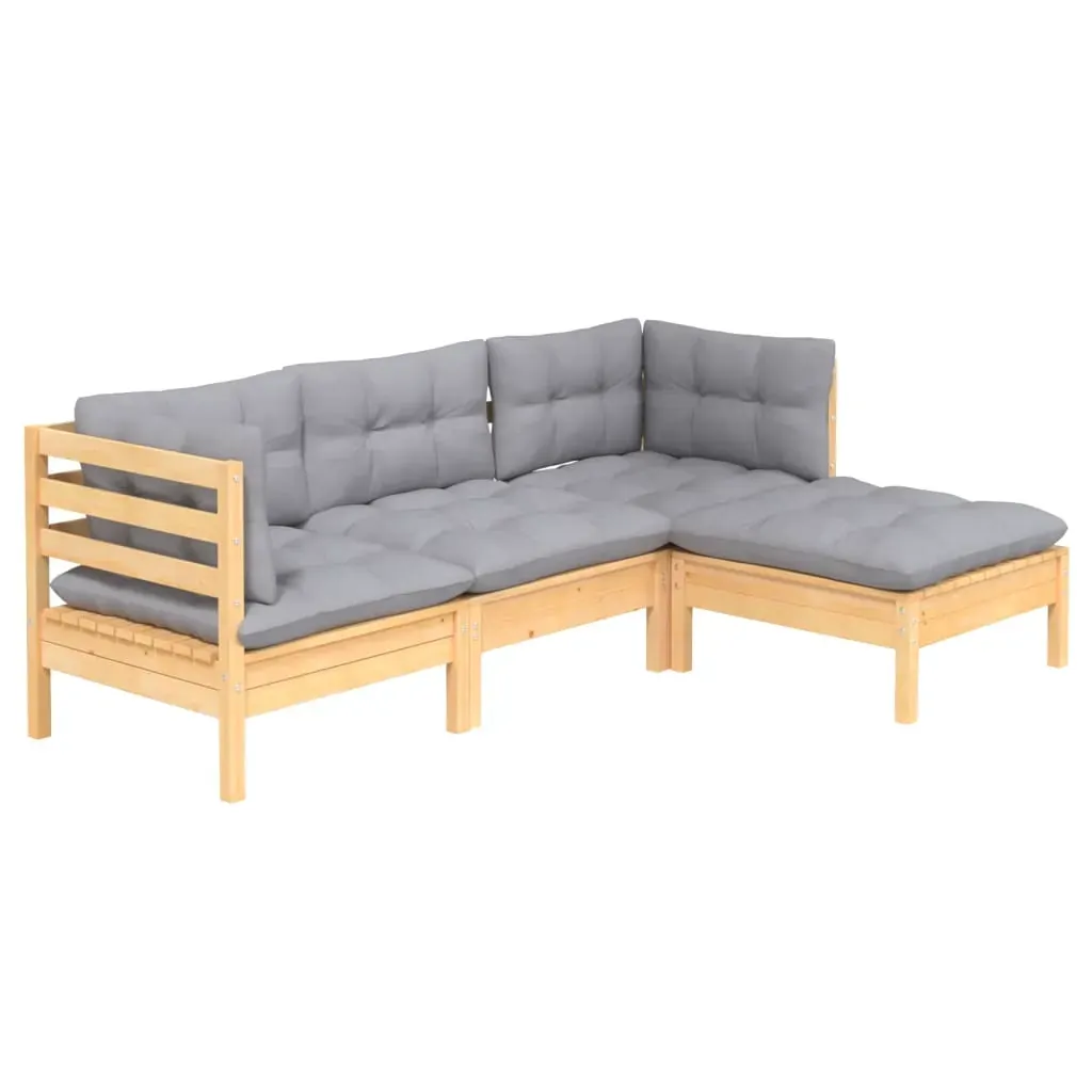 4 Piece Garden Lounge Set with Cushions Pinewood Price
