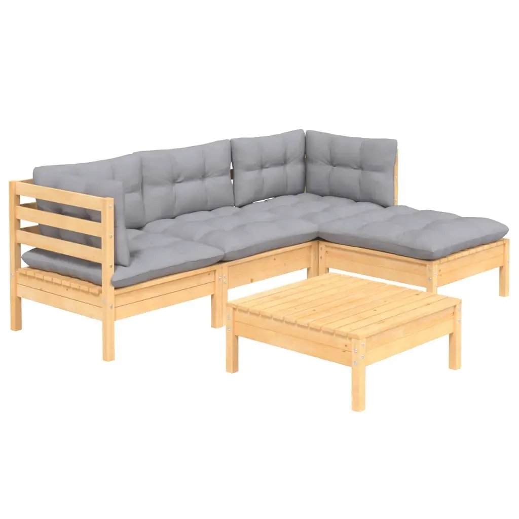 5 Piece Garden Lounge Set with Cushions Pinewood Price