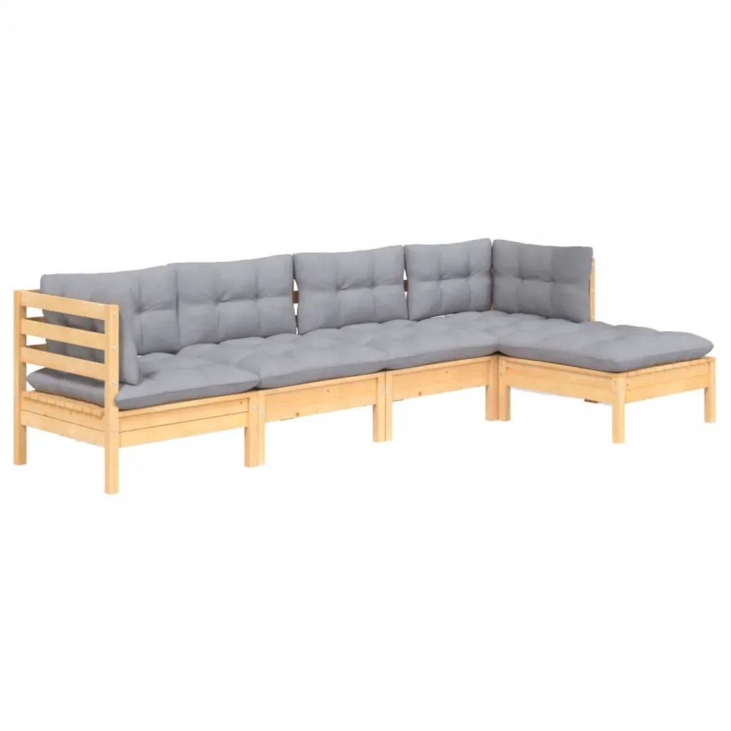 5 Piece Garden Lounge Set with Cushions Pinewood Price