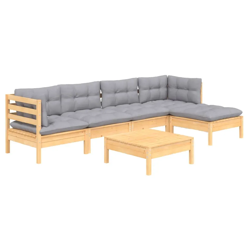 6 Piece Garden Lounge Set with Cushions Pinewood Price