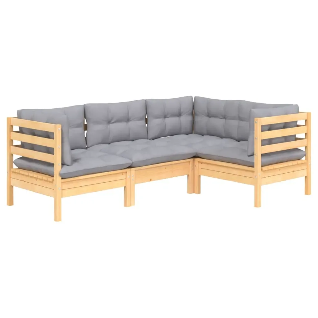 4 Piece Garden Lounge Set with Cushions Pinewood Price