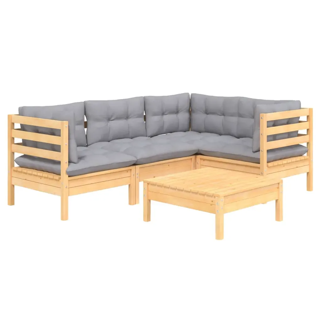 5 Piece Garden Lounge Set with Cushions Pinewood Price