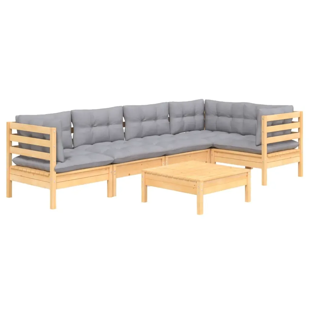 6 Piece Garden Lounge Set with Cushions Pinewood Price