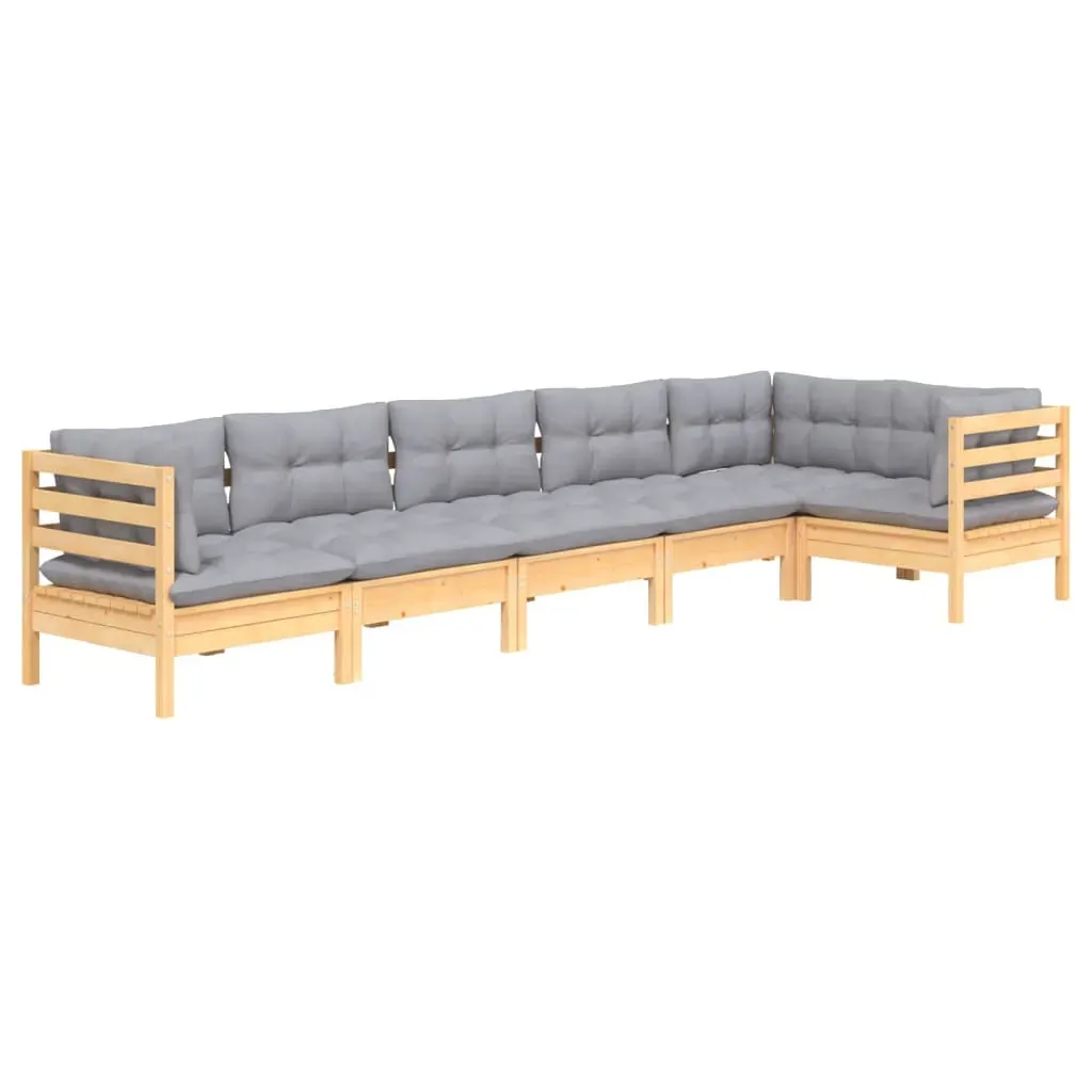 6 Piece Garden Lounge Set with Cushions Pinewood Price