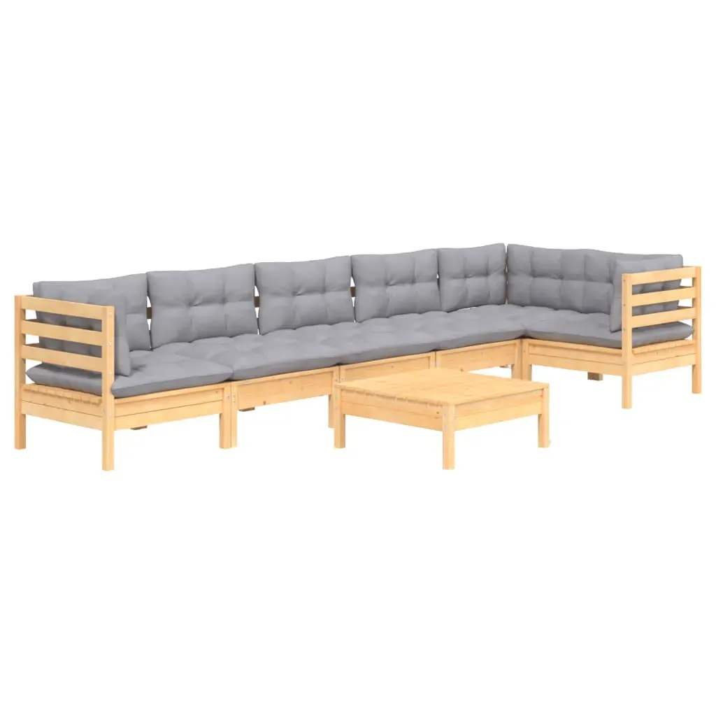 7 Piece Garden Lounge Set with Cushions Pinewood Price