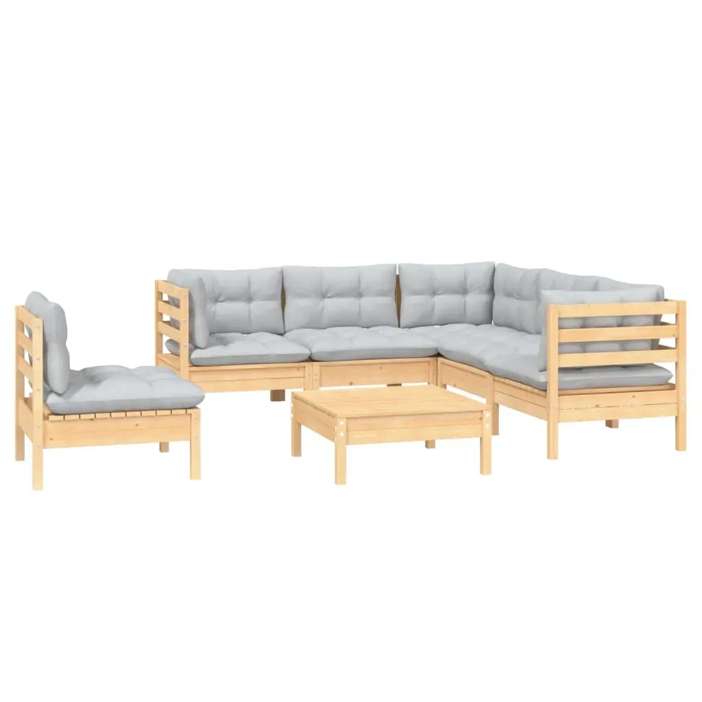 6 Piece Garden Lounge Set with Cushions Pinewood Price
