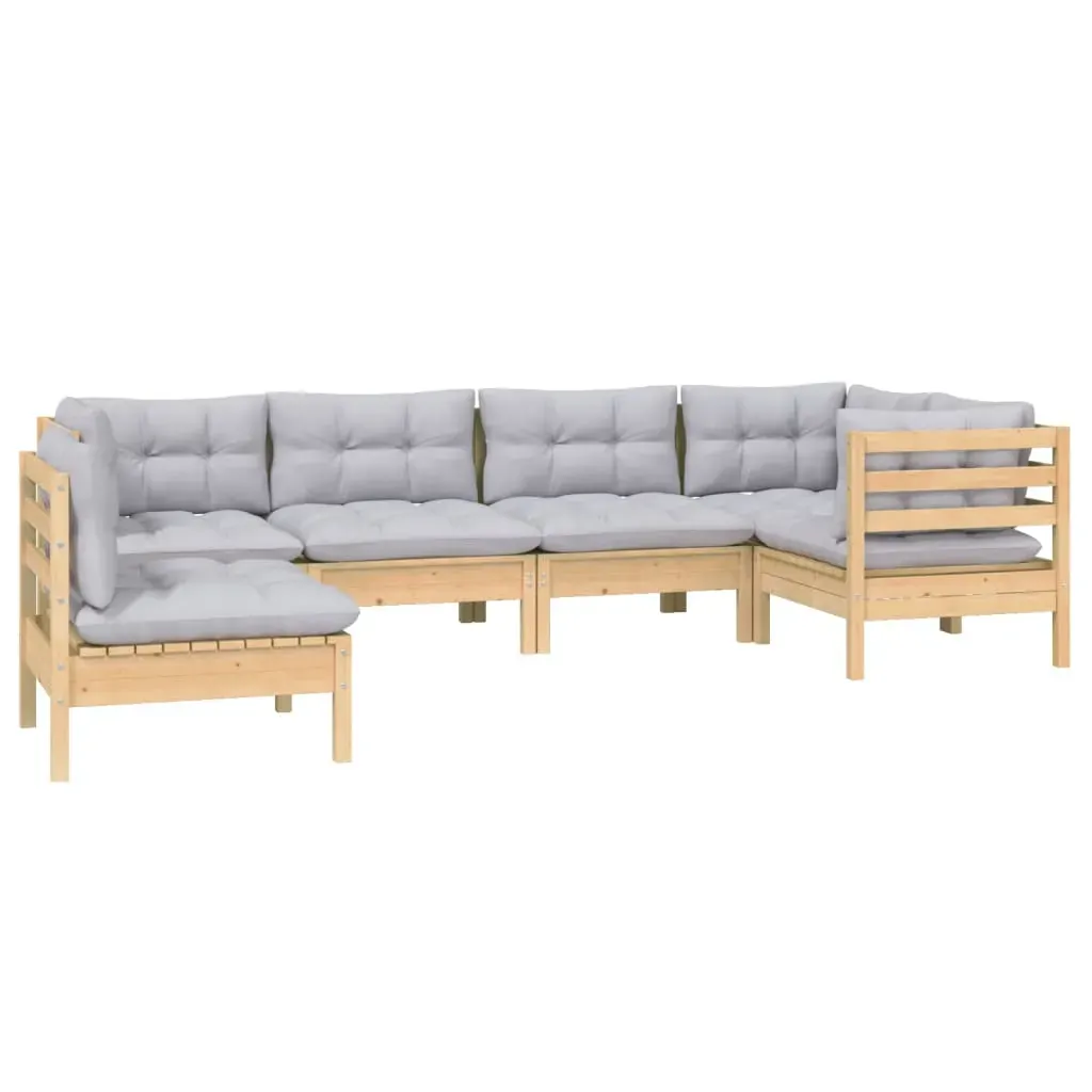 6 Piece Garden Lounge Set with Cushions Pinewood Price