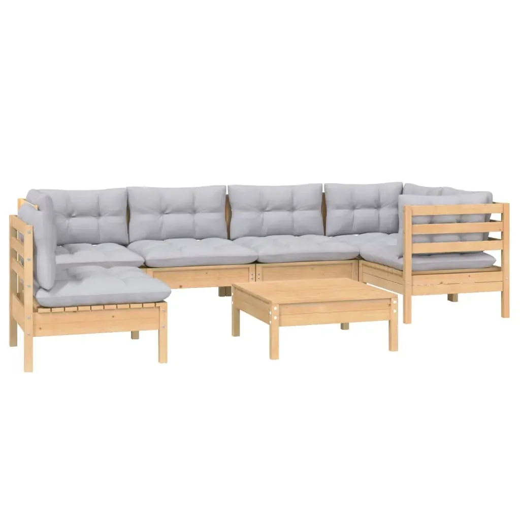 7 Piece Garden Lounge Set with Cushions Pinewood Price