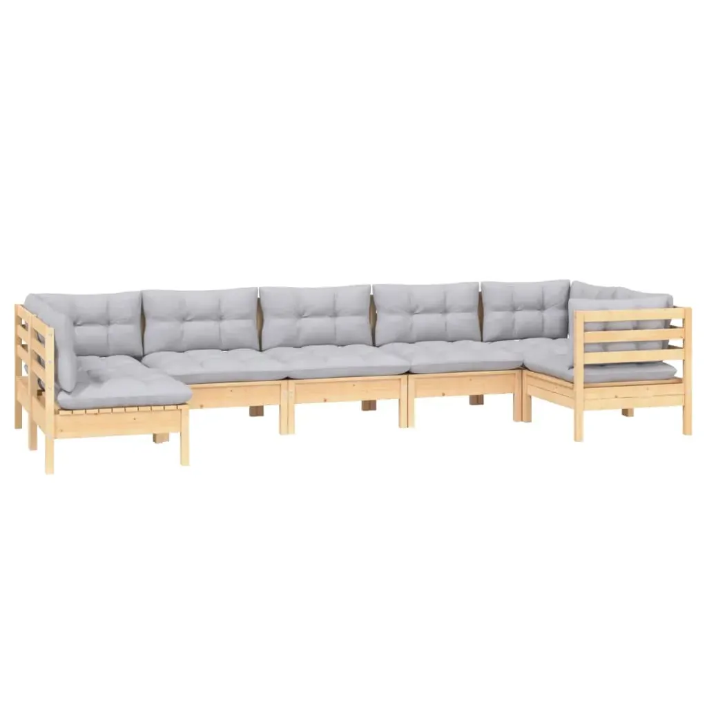 7 Piece Garden Lounge Set with Cushions Pinewood Price