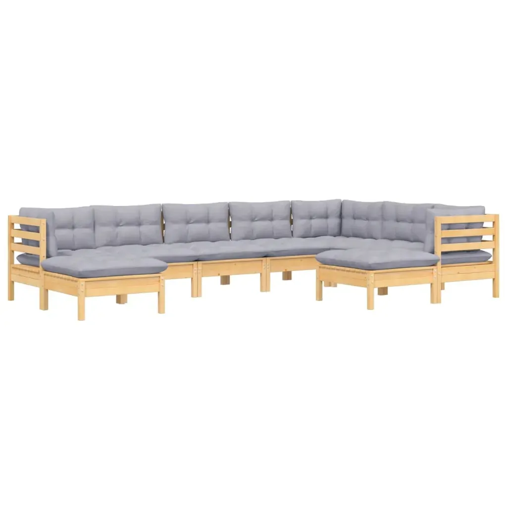 9 Piece Garden Lounge Set with Cushions Solid Pinewood Price