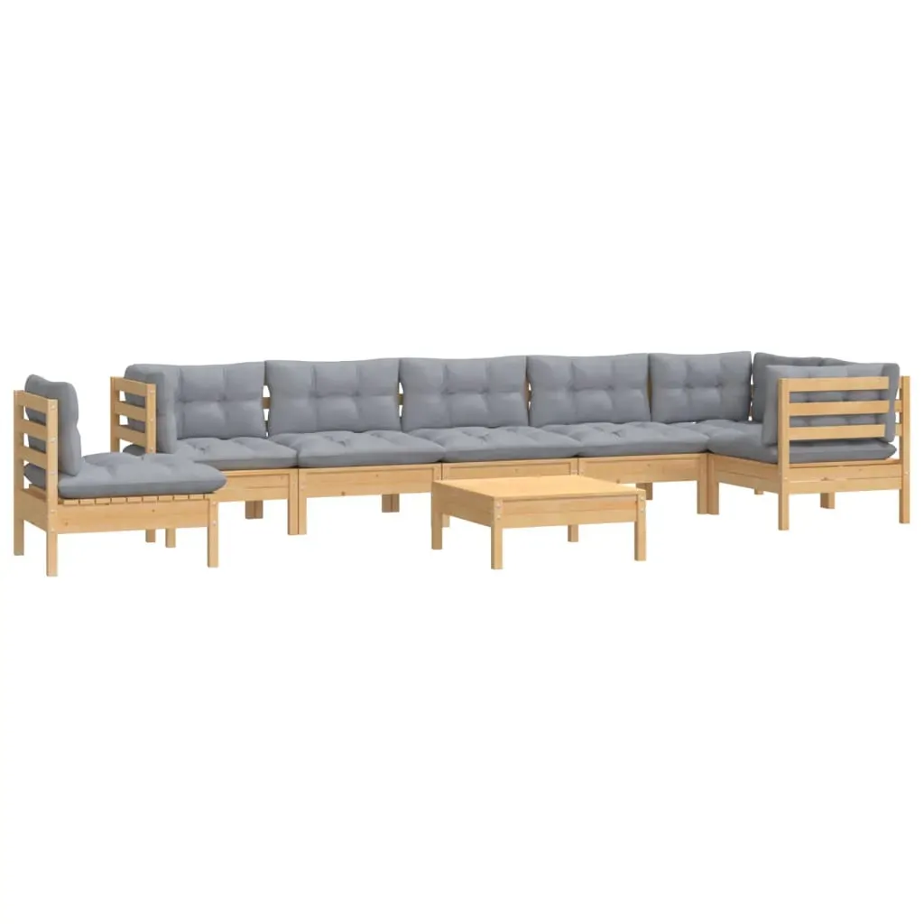 9 Piece Garden Lounge Set with Cushions Solid Pinewood Price