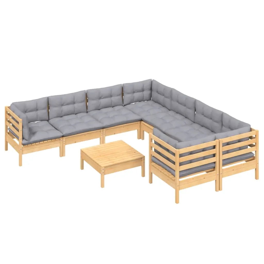9 Piece Garden Lounge Set with Cushions Pinewood Price