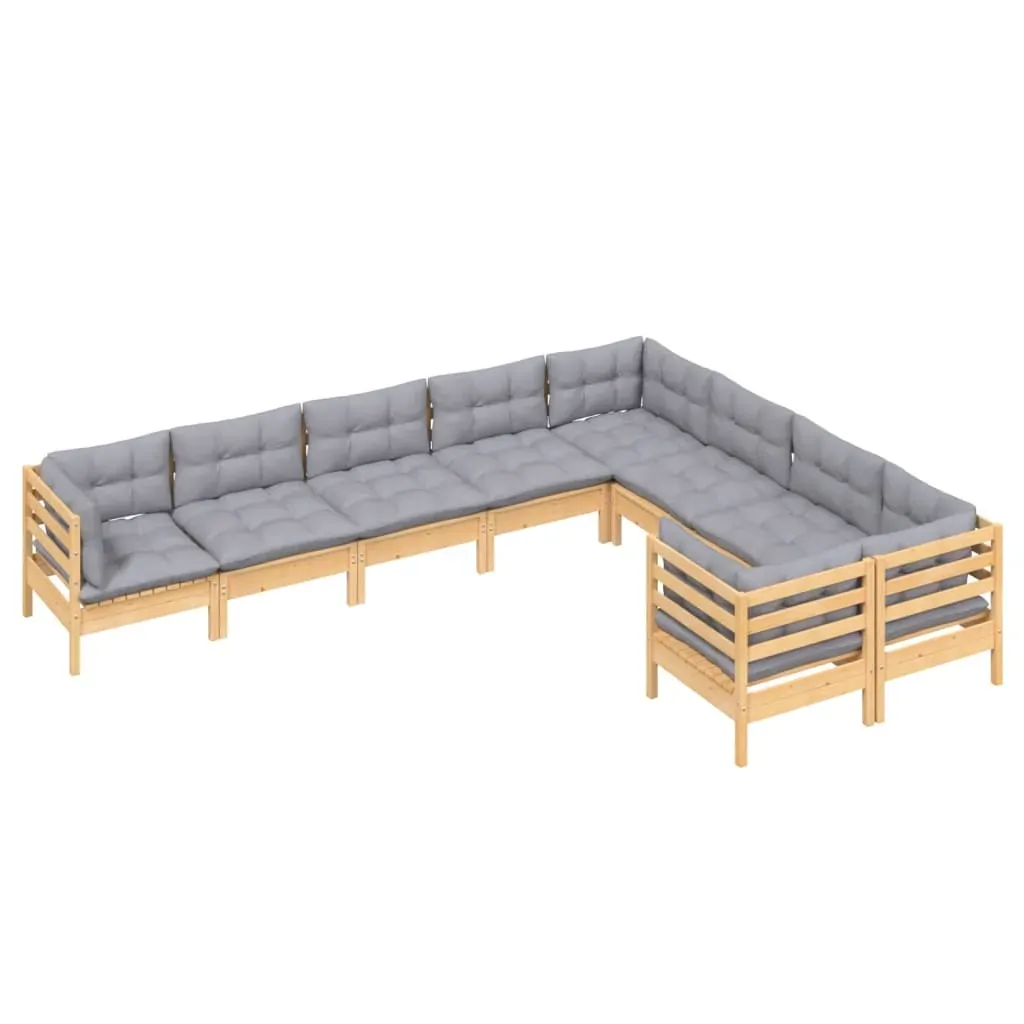 9 Piece Garden Lounge Set with Cushions Pinewood Price