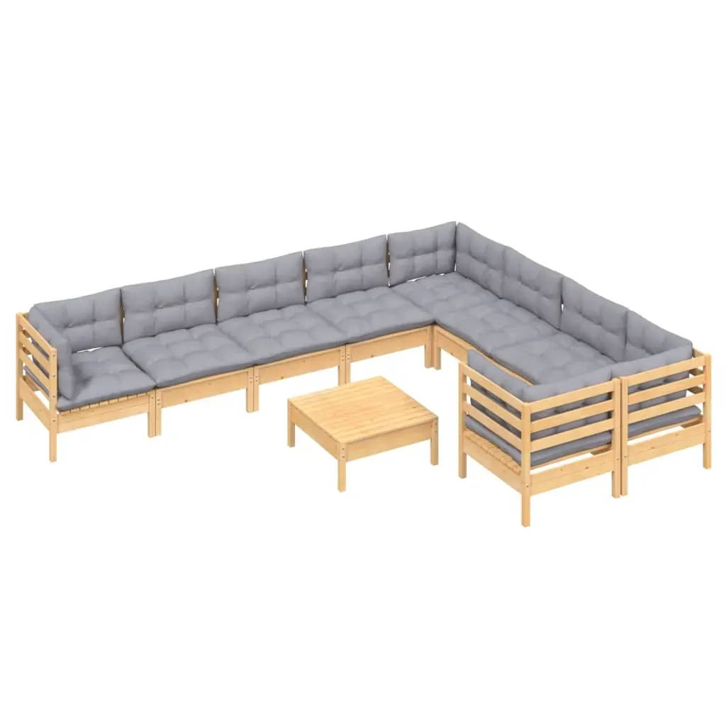 10 Piece Garden Lounge Set with Cushions Pinewood Price