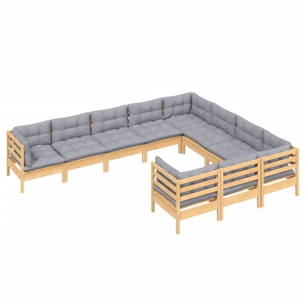 10 Piece Garden Lounge Set with Cushions Pinewood Price