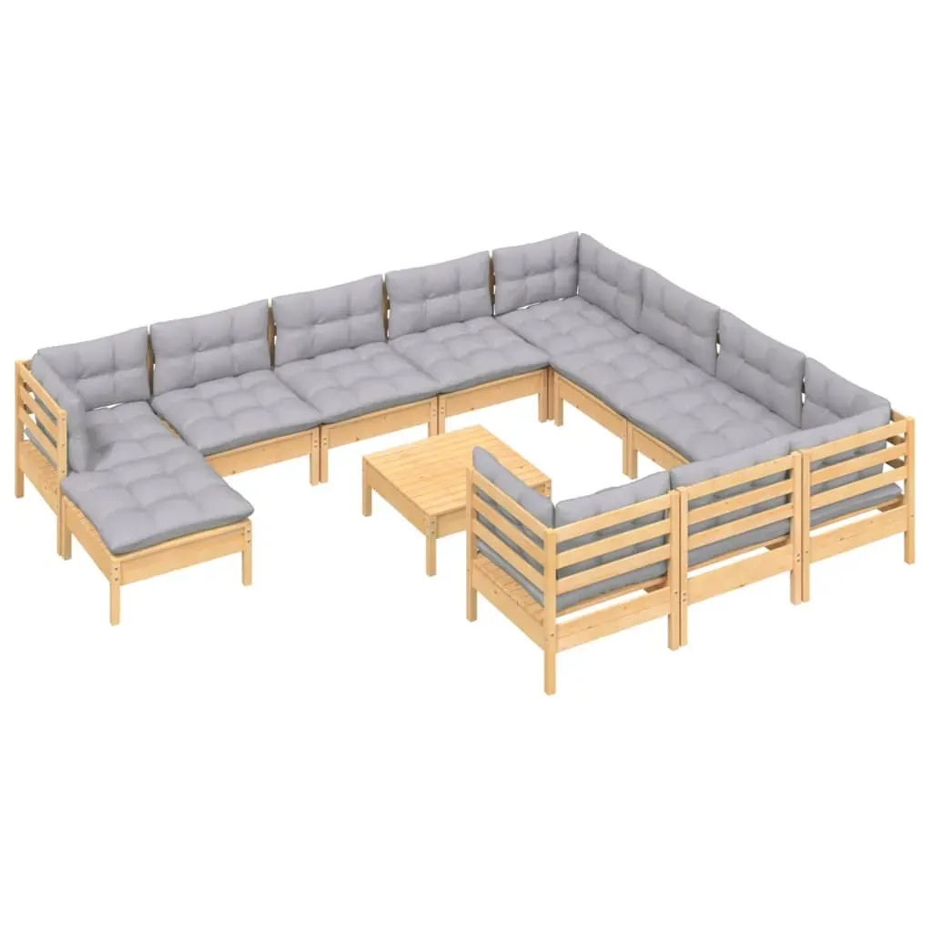 12 Piece Garden Lounge Set with Cushions Pinewood Price