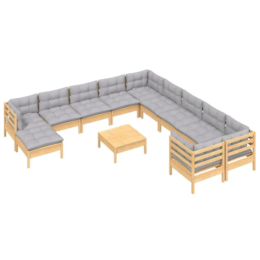 12 Piece Garden Lounge Set with Cushions Pinewood Price