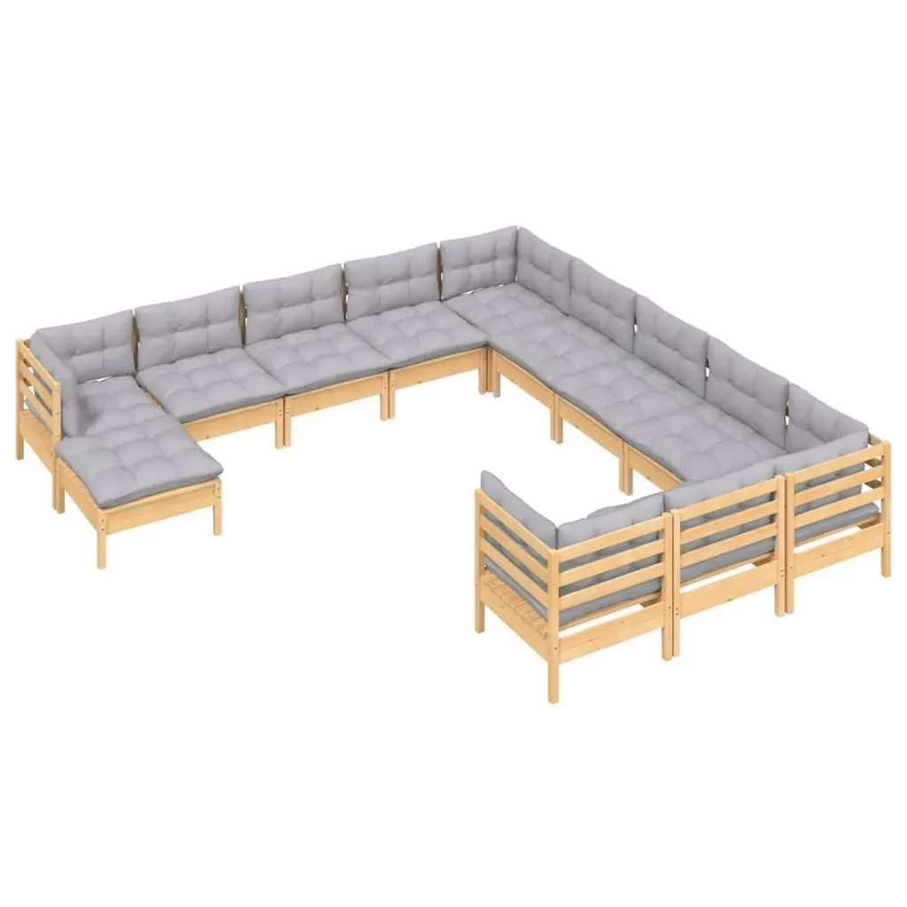12 Piece Garden Lounge Set with Cushions Pinewood Price