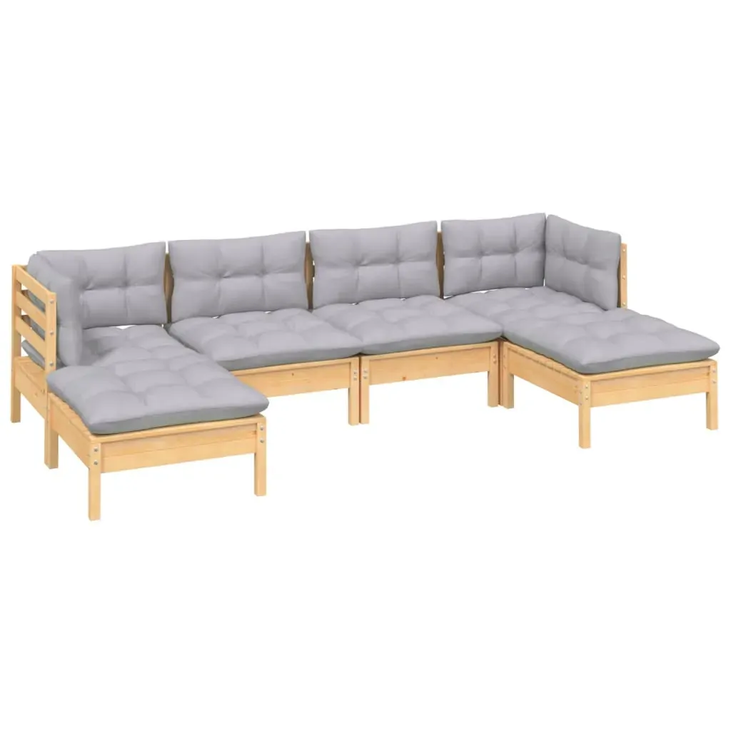 6 Piece Garden Lounge Set with Cushions Pinewood Price