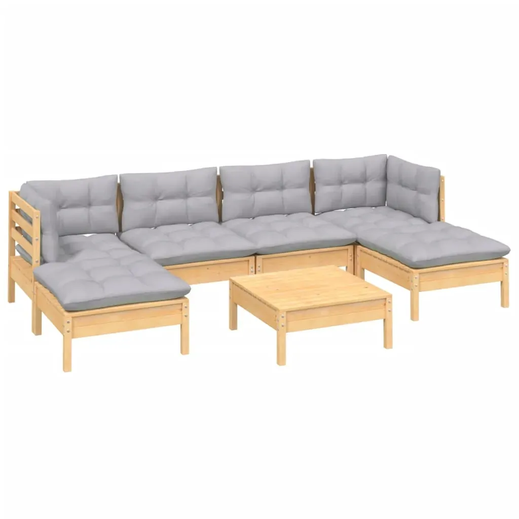 7 Piece Garden Lounge Set with Cushions Pinewood Price