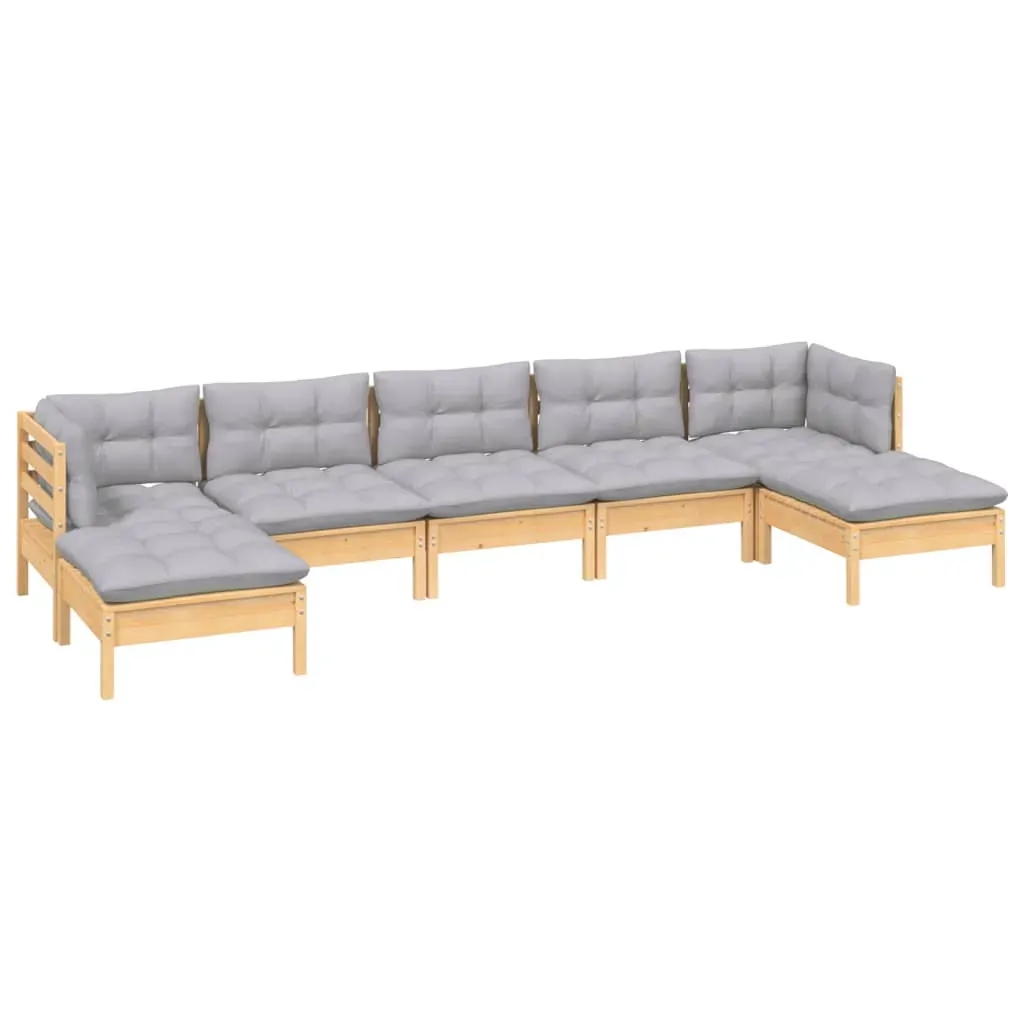 7 Piece Garden Lounge Set with Cushions Pinewood Price
