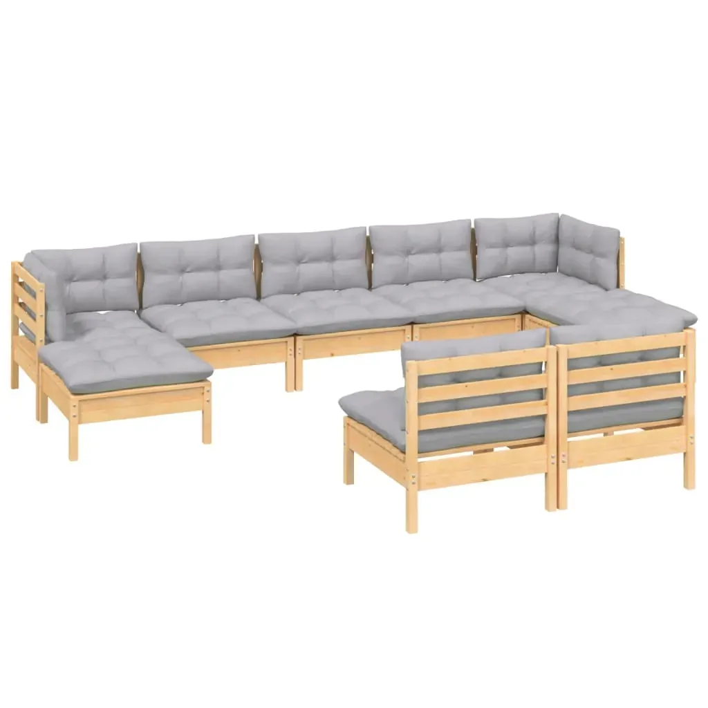 9 Piece Garden Lounge Set with Cushions Pinewood Price